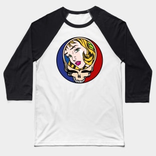 Cartoon Woman POP Art Baseball T-Shirt